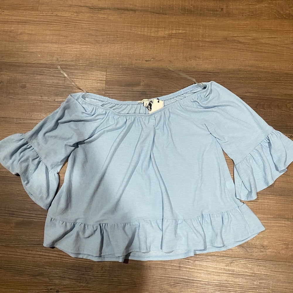 Haute Monde Women’s blouse light blue NWT